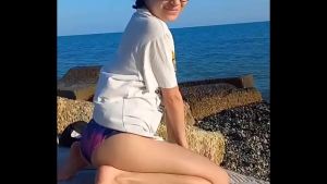 Little beach girl want to suck big dick… #outdoor #tan #beach #teen #blowjob #publicsex