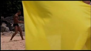 Bisexual exotic beauties enjoy threesome fucking with a handsome guy who finally gives them a big shower with his jizz