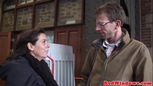 Black dutch prostitute rides and jerks cock