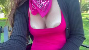 Italian Big Tits Milf Artemisia Love flashing her Big Tits in the woods hard nipples out waiting to get fucked