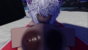 Roblox slut is caught and used in a public beach~