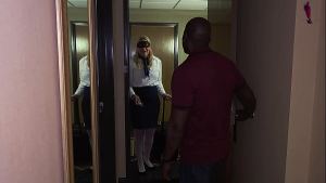 Sir Maxximus shares his room with a hot Flight Attandant