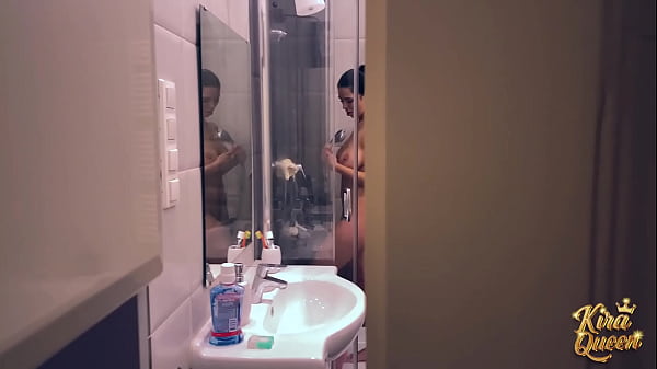 Matt Watches Kira Rub Her Gushing Cunt In The Shower!