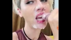 White girl Loves Sloppy DeepThroat MilkyBabes