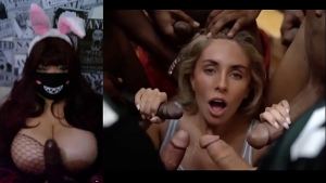 Redhead With Big Tits React a Gang Bang Video #3