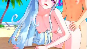 Yumemizuki has wet fucking on the beach – genshin impact hentai