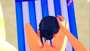 Nagatoro Fucks her man dry in Public Beach – Hentai 3d