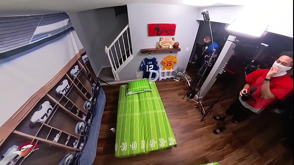 BTS 360 Look At Cheerleader vs Two Football Teams Gangbang