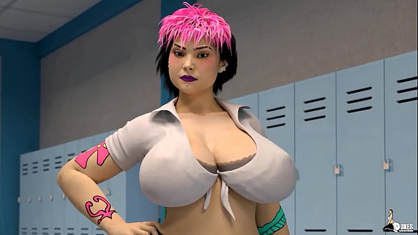 Big tit Emo girl plays with a fat cock after class