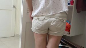 Stepson fucks me on the beach, he cums inside me and my cum spills out.