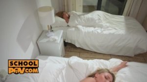 POV – Anal fuck session with sexy student slut Angie Lynx