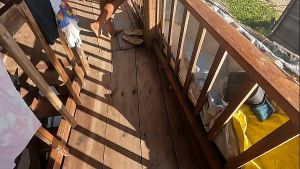 A nice blowjob on the terrace overlooking the beach