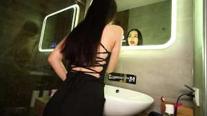 A persistent guy persuaded a sexy brunette to have sex and be late for the theater