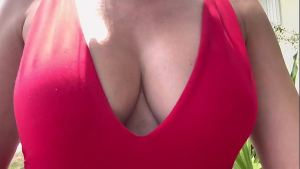 Big Boobs walking outdoor Hot Horny milf