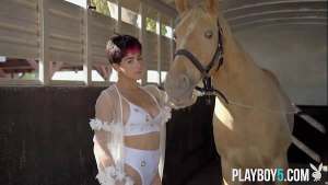 Big natural tits HOT latina teen model solo session for Playboy