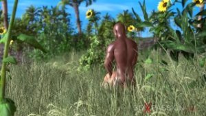 Black man fucking hot female golfer in the forest. 3Dxpassion