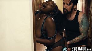 Huge tits curvy ebony MILF realtor railed by horny mature client