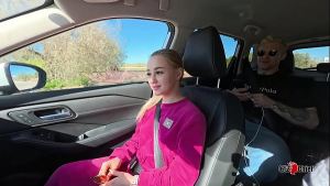 Young hitch hiker girl pick up car sex   hotel sex