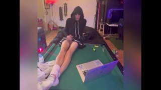 Femboy cums in his mouth💕