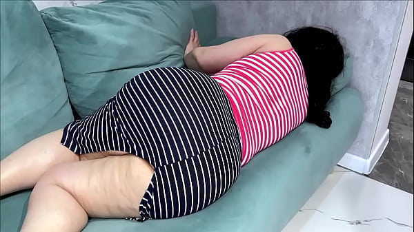 The stepmom’s wide hips and big ass aroused the stepson and they had sex