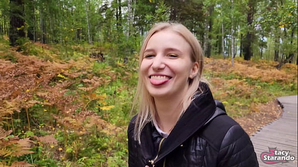 Walking with my stepsister in the forest park. Sex blog, Live video. – POV