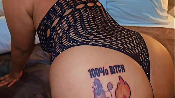 Hot wife shows off her new body tattoos. The Latina slut permanently marked her body so everyone knows she is a bitch shared by her cuckold husband. Sexual, explicit, and kinky tattoos