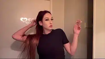 Italian big tits Milf Artemisia Love showing her juicy boobs and smoking a cigarette