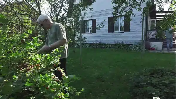 old man surprises couple having anal sex