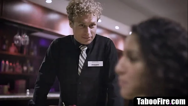 Slutty wife fucks hubby right after fucking waiter