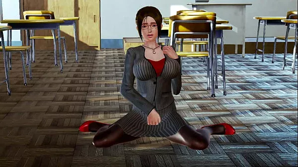 A student has rough sex with a teacher with big tits anime hentai