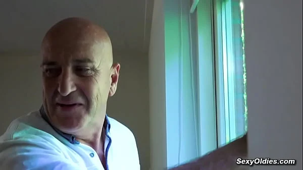 Grandpa gets blowjob and cums