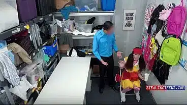 Curly Hair Petite Cashier Learns Her Lesson Through Justice Gangbang