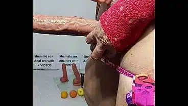 Iraqi Arab shemale, fucked my asshole and mouth with a dildo and masturbated.