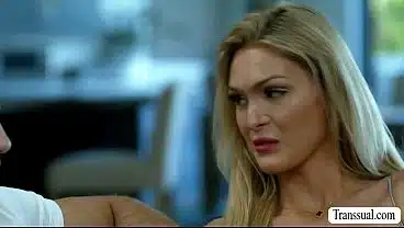 Shemale cock addict gets bareback fucked so hard