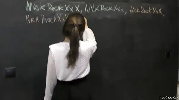 Shy classmate sucks teacher’s big cock after class ! 18 y.o.