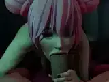 Neon Rave Slut – Blowjob in bathroom deep raw fuck cumshot
