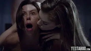 Big tits mature MILF patient has threesome with her young self