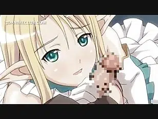 Blonde anime fairy on heels blows and fucks hard cock