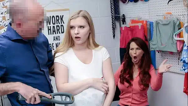 Busty Stepmom and Her Hot Stepdaughter Brought to Backroom for Hard Interrogation – Milfthief