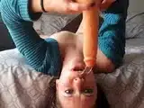Extreme Dildo Facefuck: Solo Female BDSM Fun