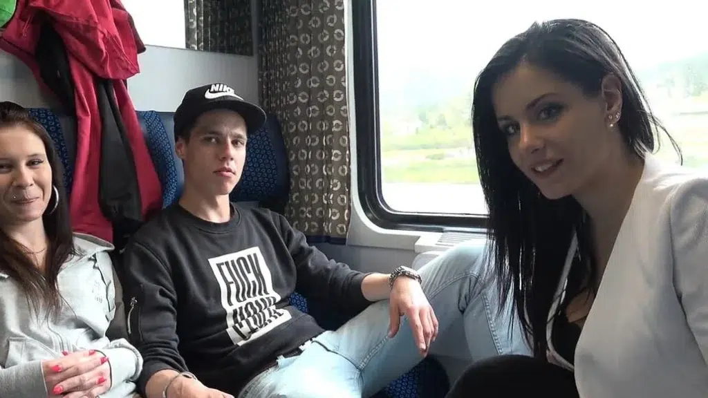 foursome sex in public train 2