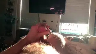 Hairy ginger stud Sunlight evening jerk off