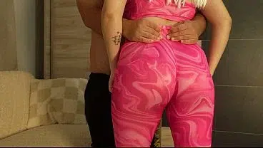 I patted my stepsister’s ass because she had pink leggings on her big ass and I liked it so I grabbed her ass and fucked her and she sucked my cock and I went in her mouth and then I did a camel toe p