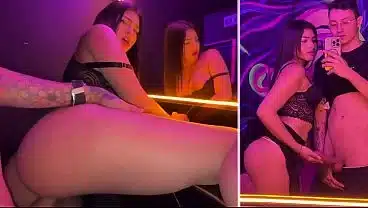 Night of sex and a lot of cum in the bar bathroom
