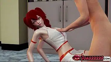 Secret Lab Redhead Assistant Nena Trinity Rule34 Hentai – Enjoy Big Tits with Nipple Stickers Massage, Standing G Spot Stimulation with Moans, and Wet Pussy Licking Close-Up Ending in a Squirt