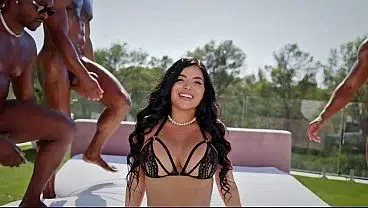 The beautiful Sara Reatali gets fucked wildly in a gangbang BBC PISS GANG