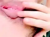 Asian masturbating with toy close up