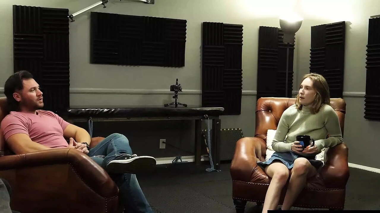 Blonde Babe Interviewed , Sucking Cocks And Anal Creampied