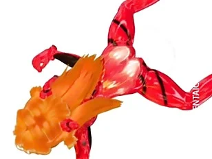 Horny 3D hentai slut sucking tentacles