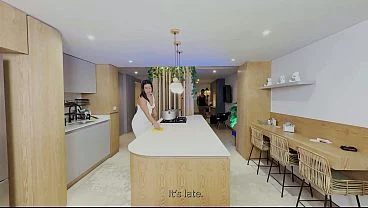 Madrastra recibe sexo inesperado en la cocina con una enorme corrida interna